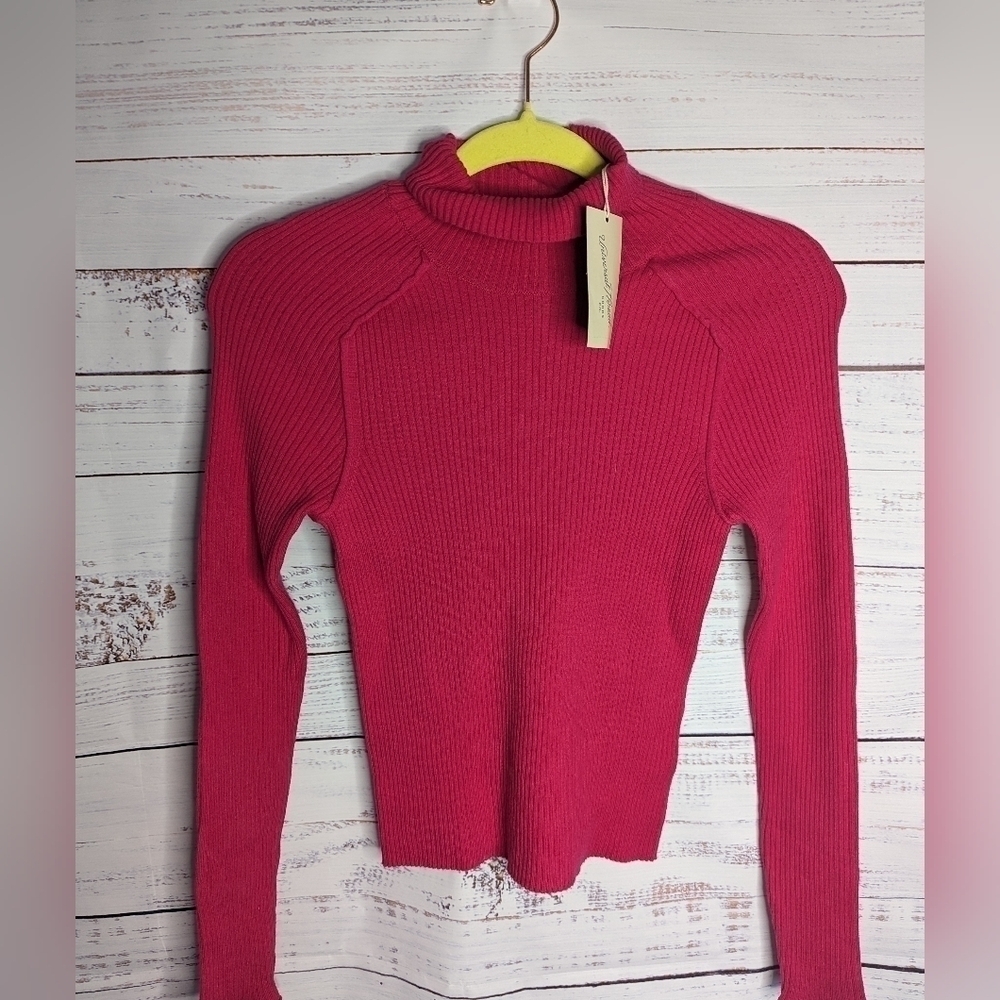 NWT Universal Thread Ribbed Pink Turtle Neck M - Picture 4 of 4